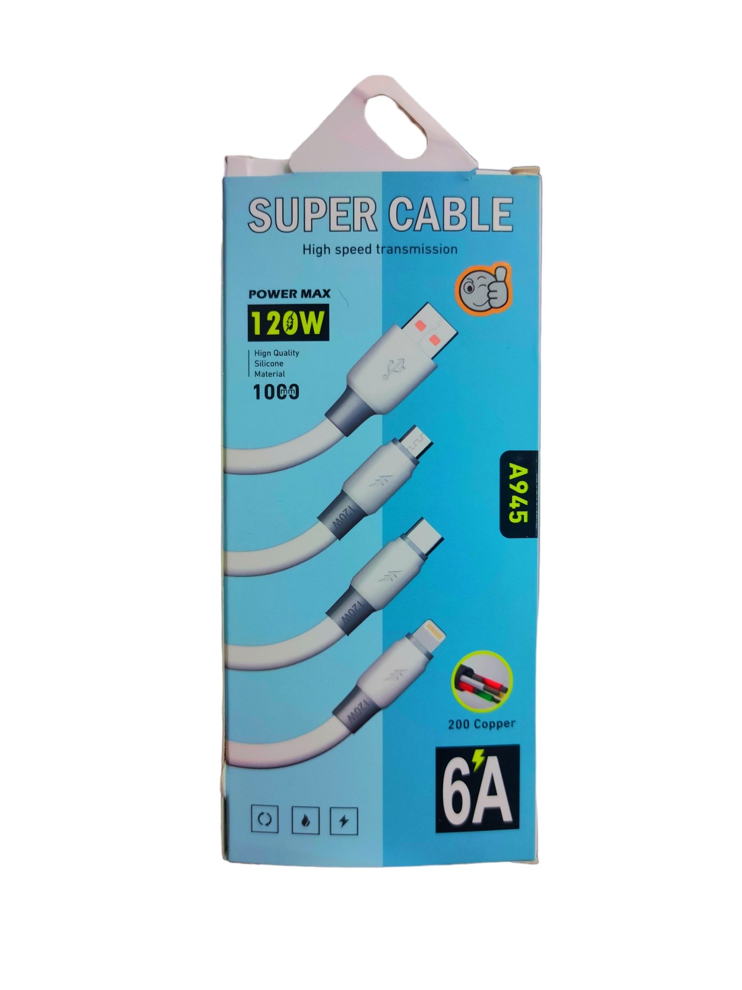 Cable USB Tipo C de carga rápida 6A A945