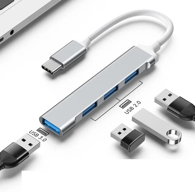 HUB USB-C a USB-A  4 puertos 2.0 y 3.0 JH-113